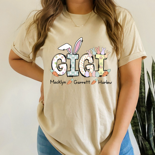Grandma Bunny With Gigi Easter Tees
