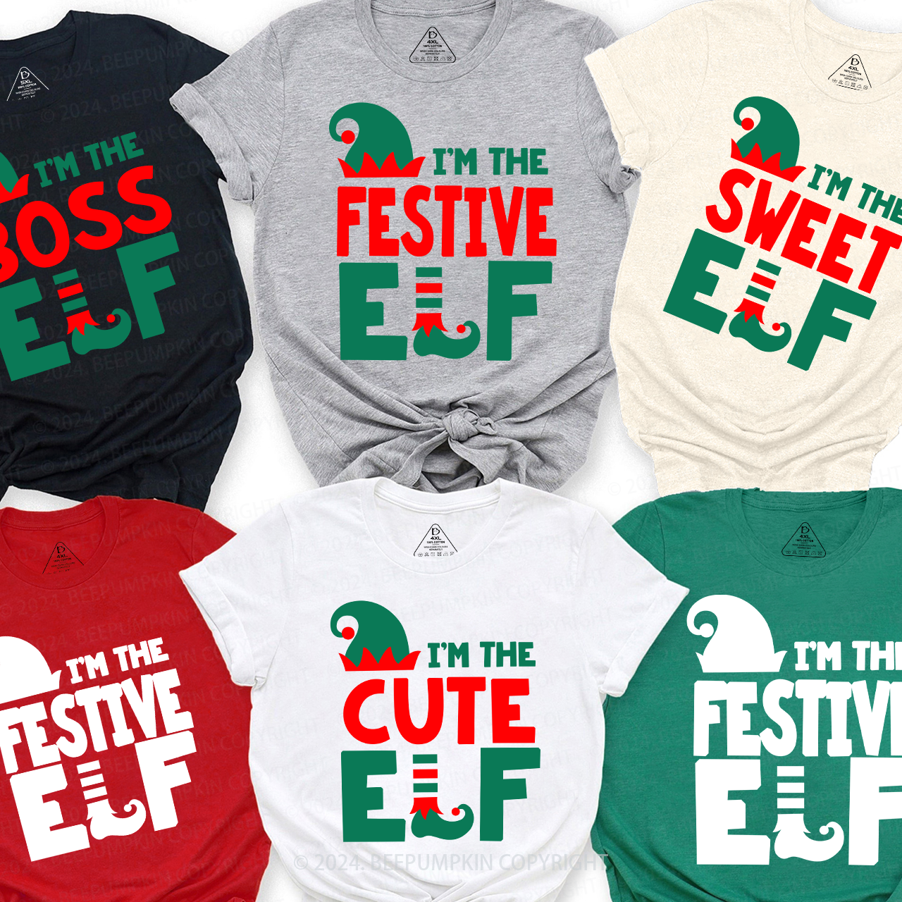 Personalized Elf Squad Matching Family Christmas Shirts Beepumpkin