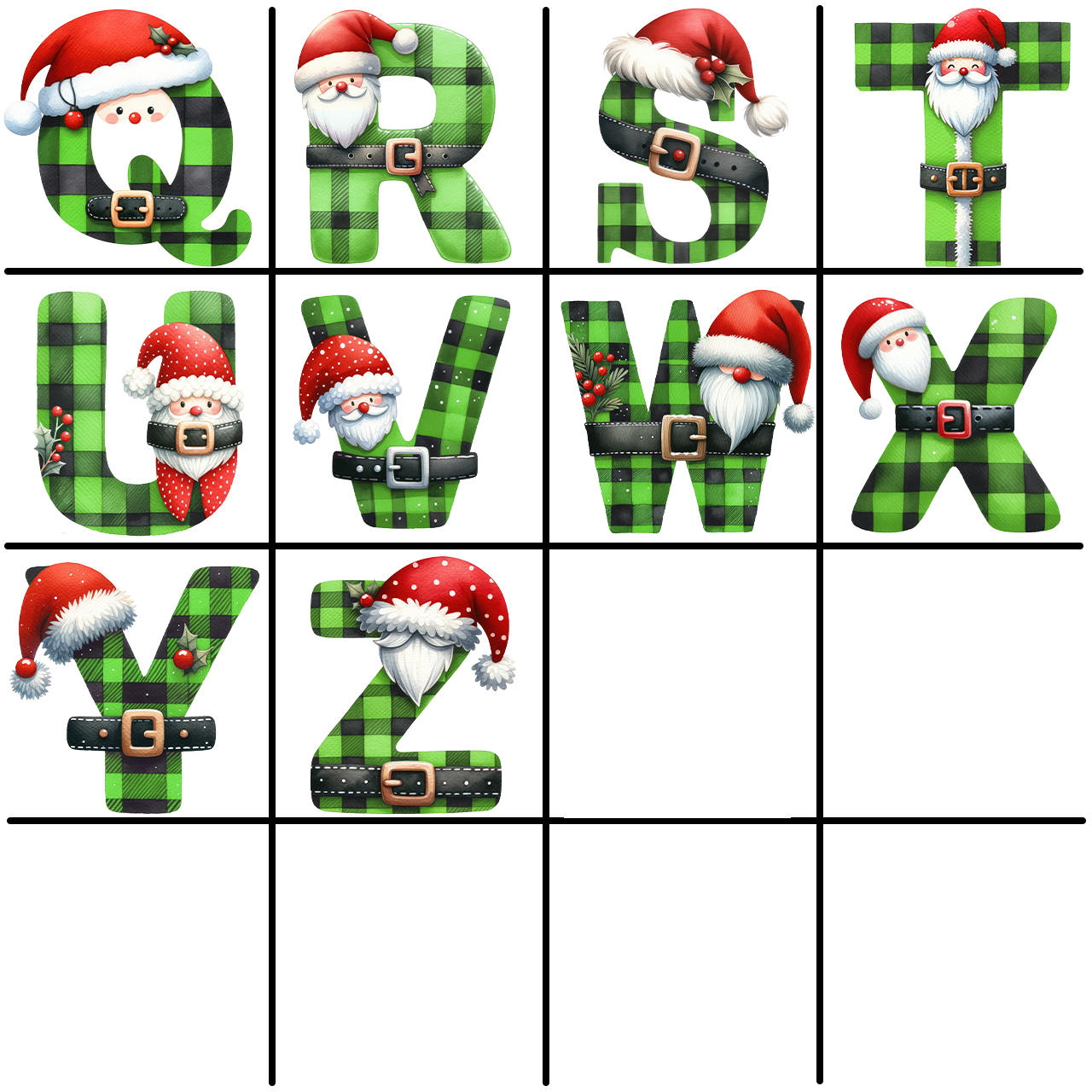 Personalized Green Plaid Letter Family Matching Blue Pajamas Beepumpkin