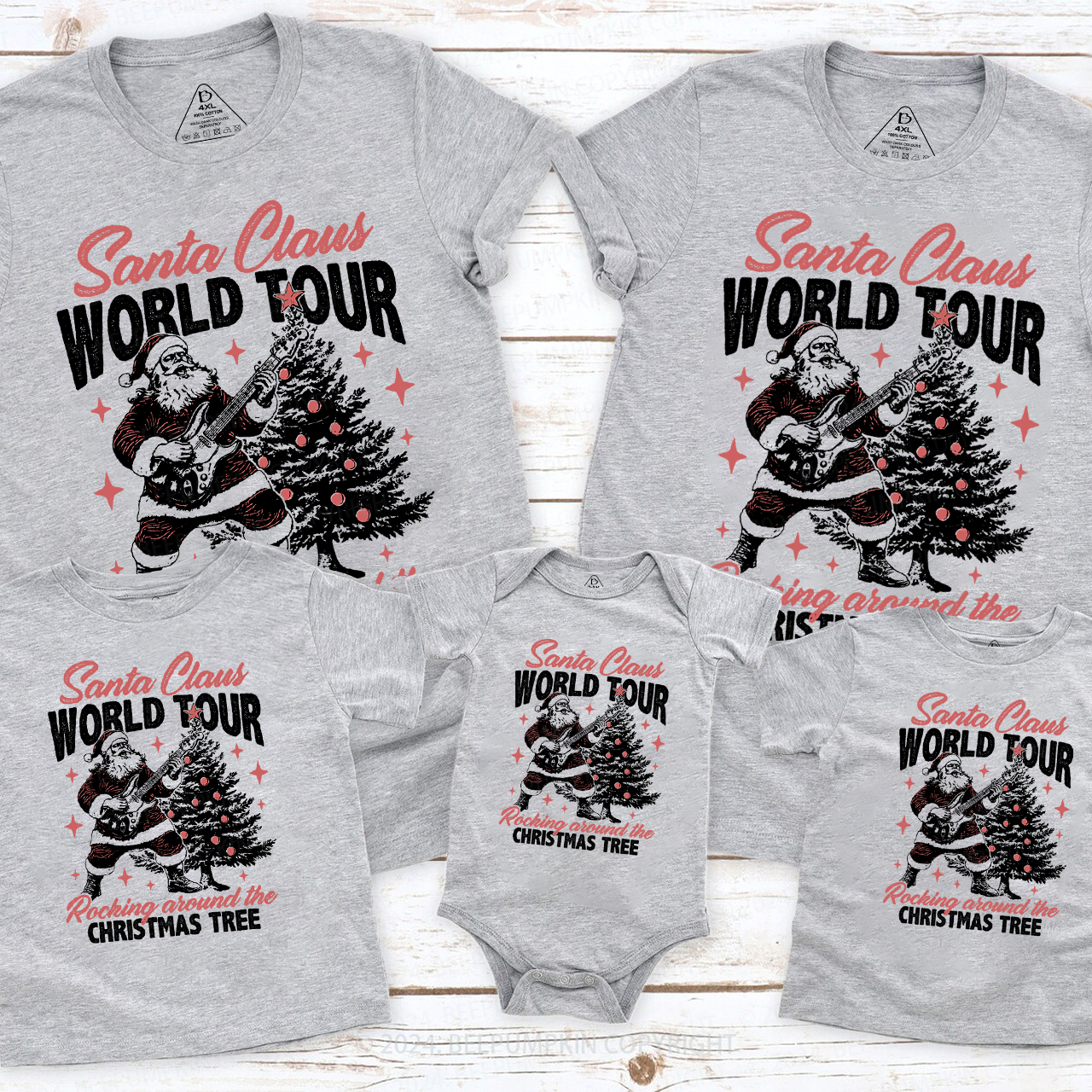 Santa Claus World Tour Family Matching T-Shirts Beepumpkin