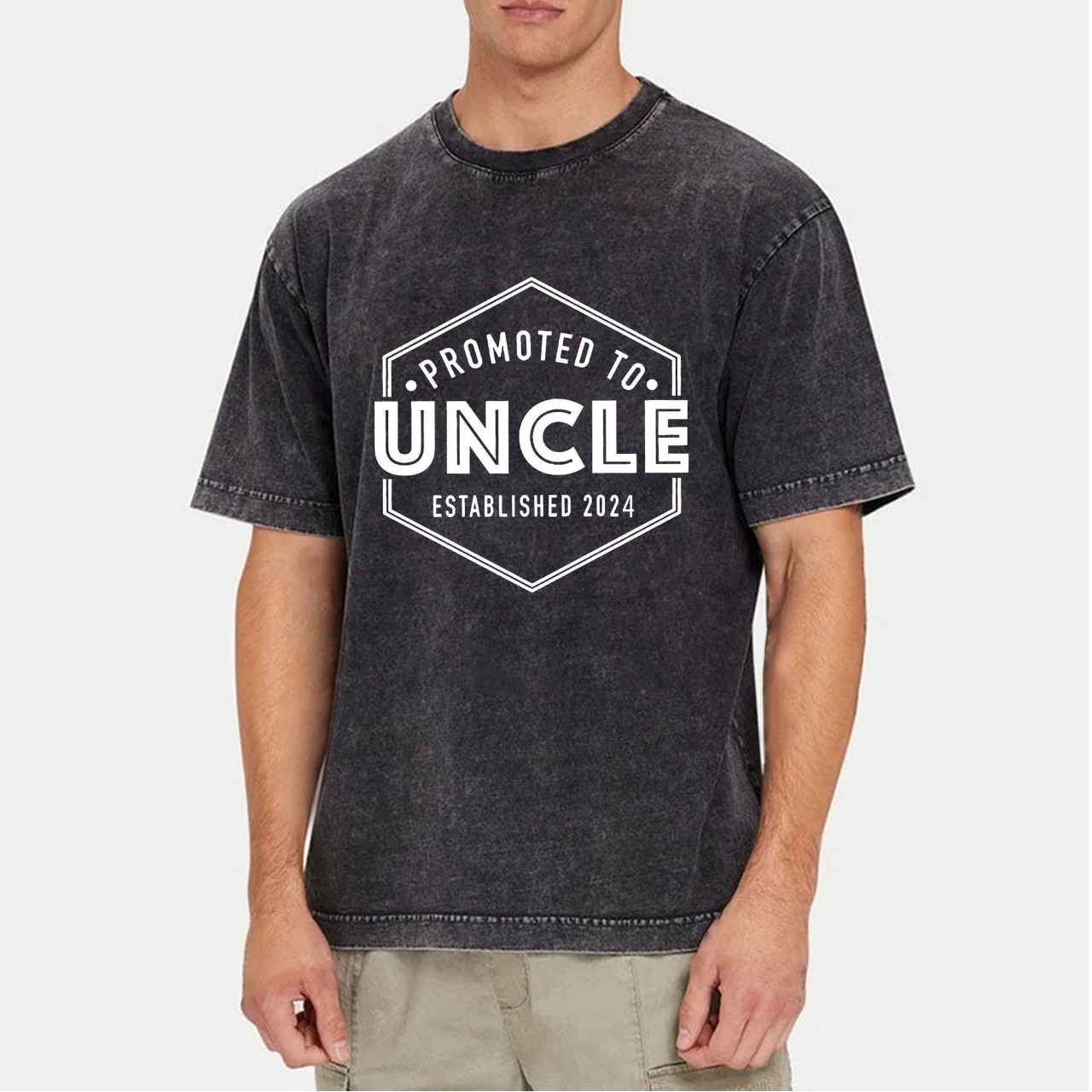 Promoted to Uncle Washed T-Shirts 