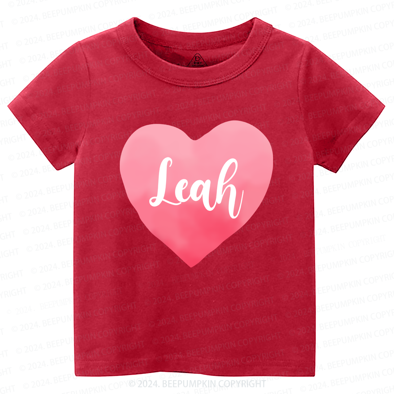 Six Styles Heart Personalized Valentine Kids Shirt