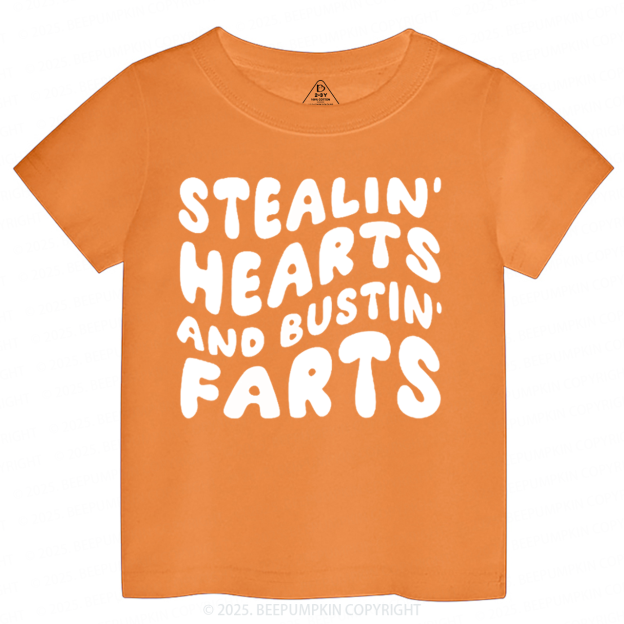 Stealin Hearts And Bustin Farts Valentine's Day Toddler&Kid's Tees Beepumpkin