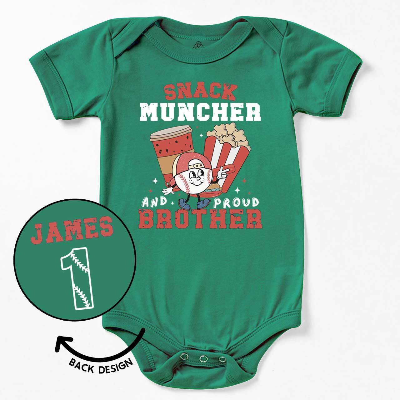 Personalized Snack Muncher Baseball Bodysuit Beepumpkin