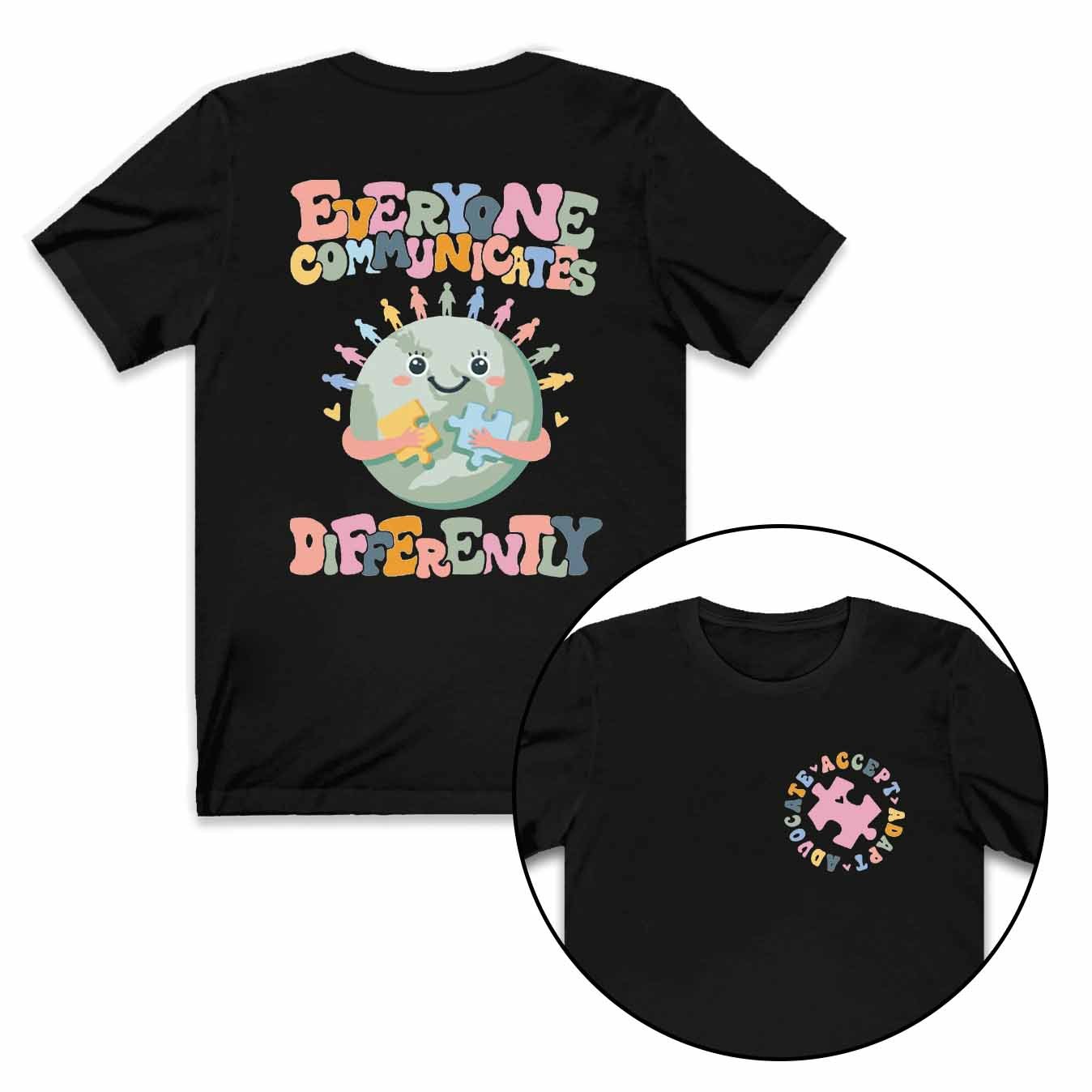 Everyone Communicates Differently Mama T-Shirts