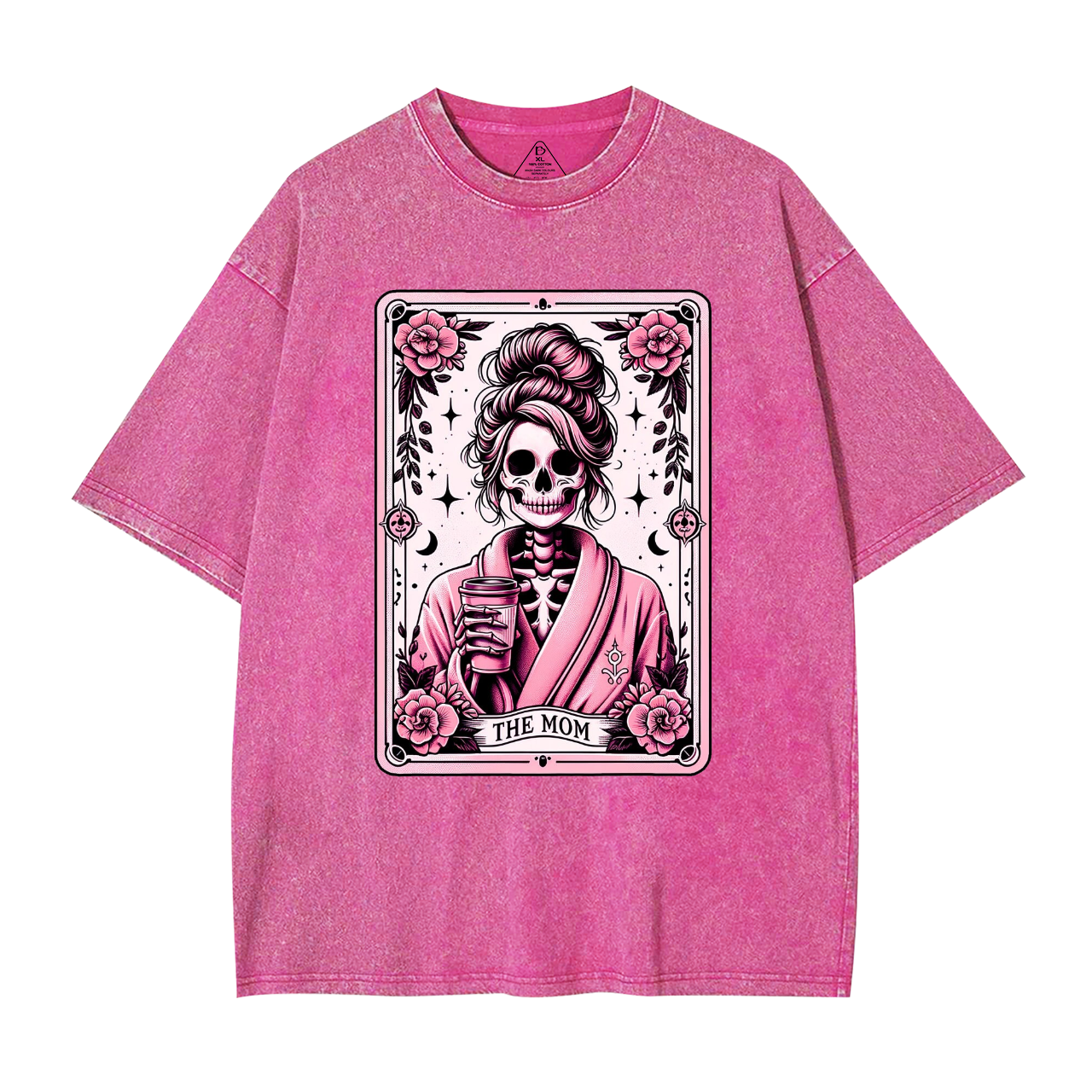 The Mom Funny Tarot Card Washed T-Shirts