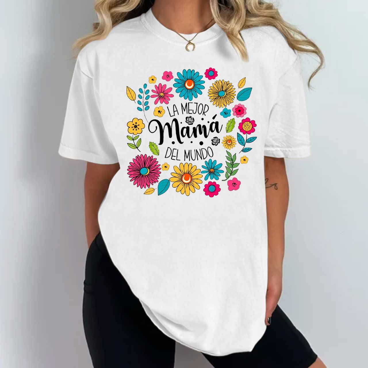 La Mejor Mama Del Mundo Floral T-Shirts 