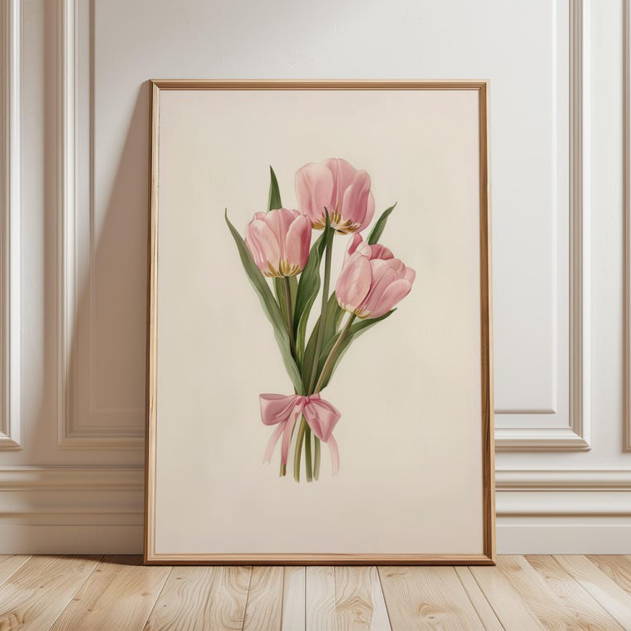 Coquette Tulips Bouquet Digital Nursery Art