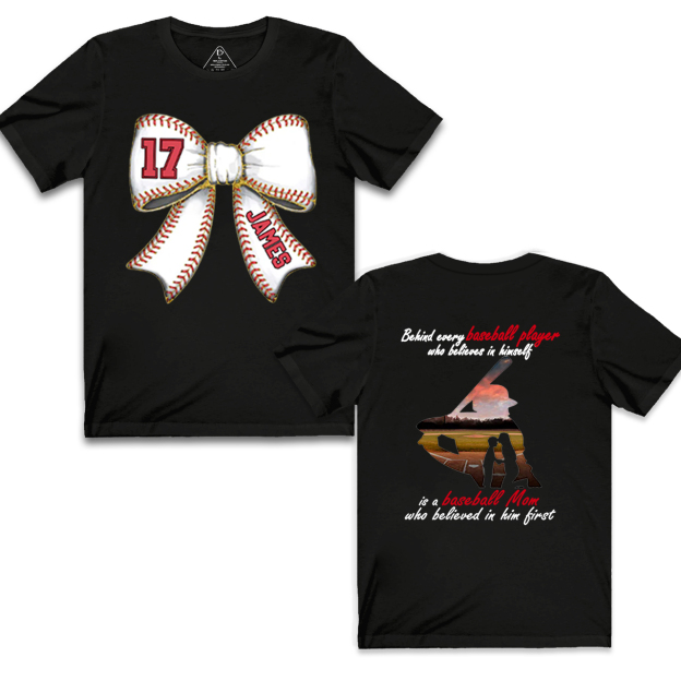 Personalized Baseball Bow Mama T-Shirts