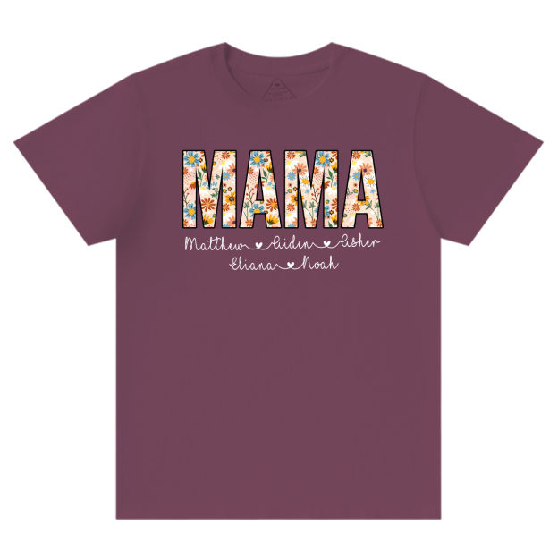 Personalized Mama Floral T-Shirts