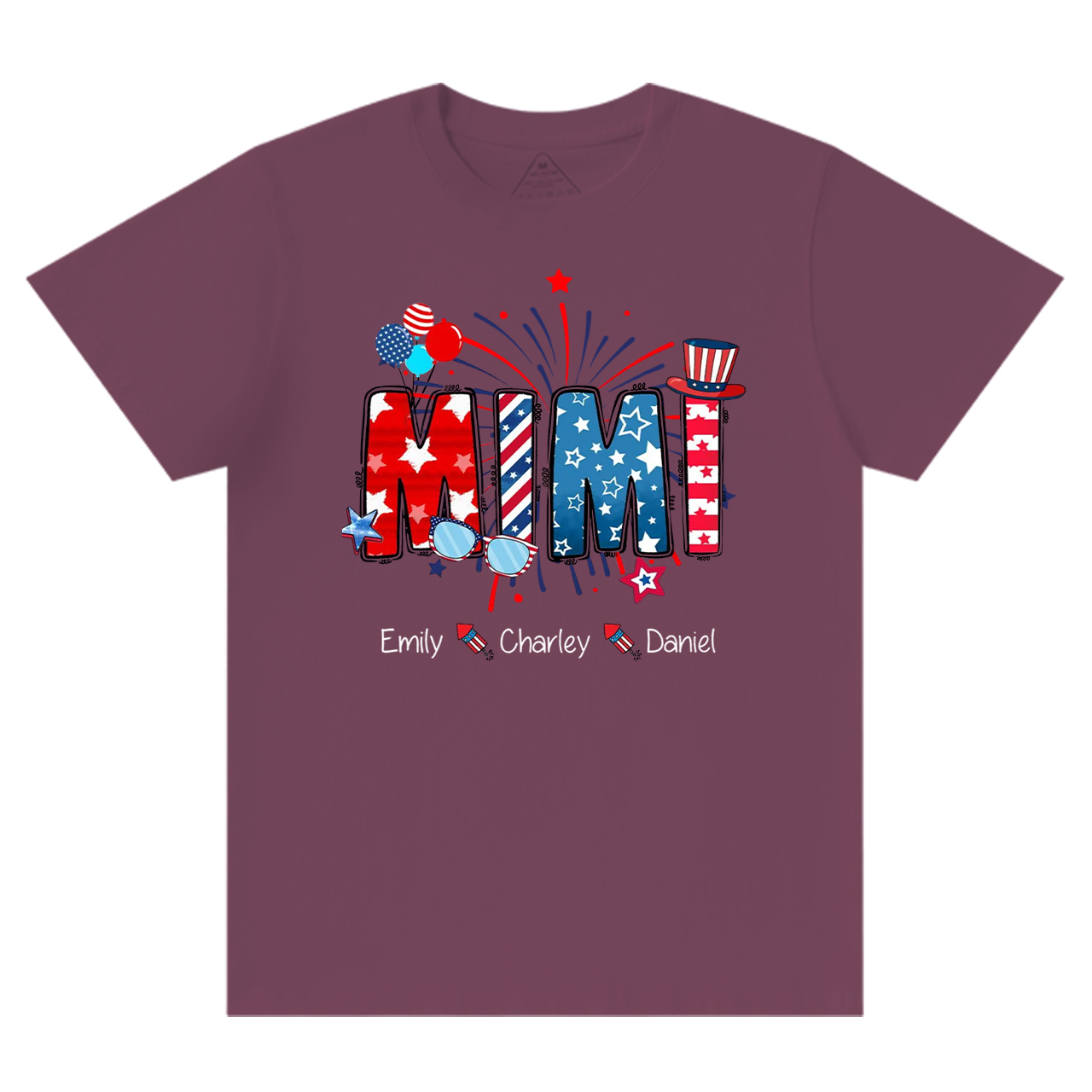 Personalized Patriotic Nana 4th Of July Grandma And Grandkid Name T-Shirts