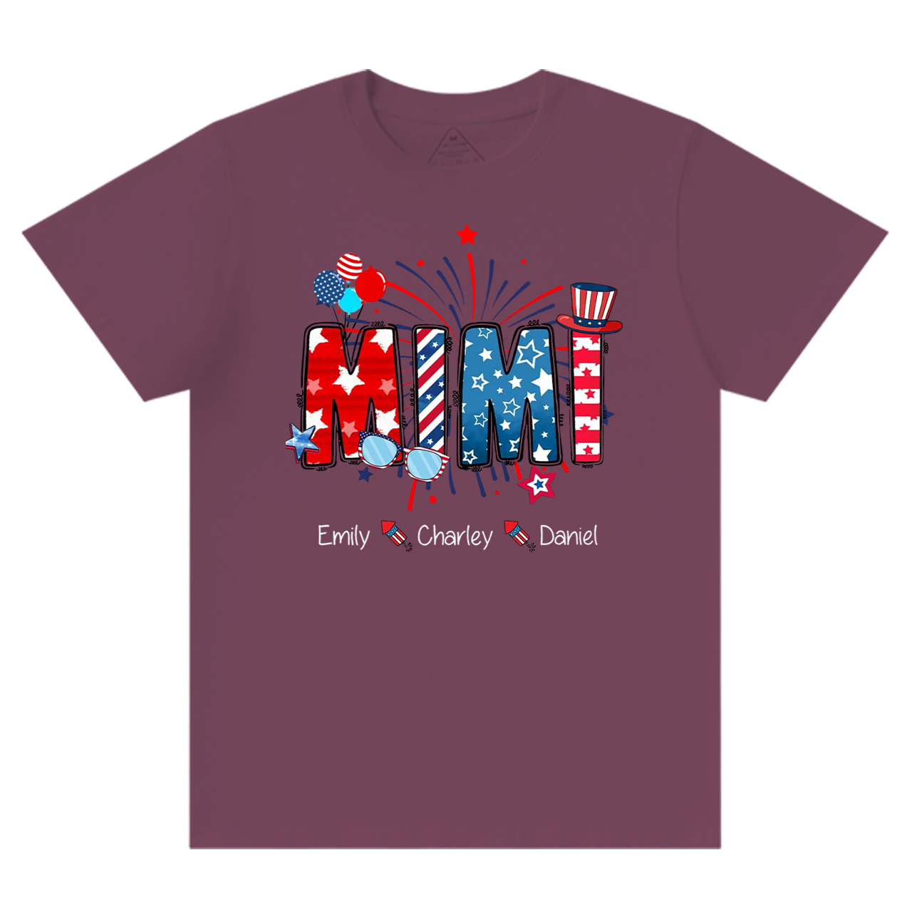 Personalized Patriotic Nana 4th Of July Grandma And Grandkid Name T-Shirts