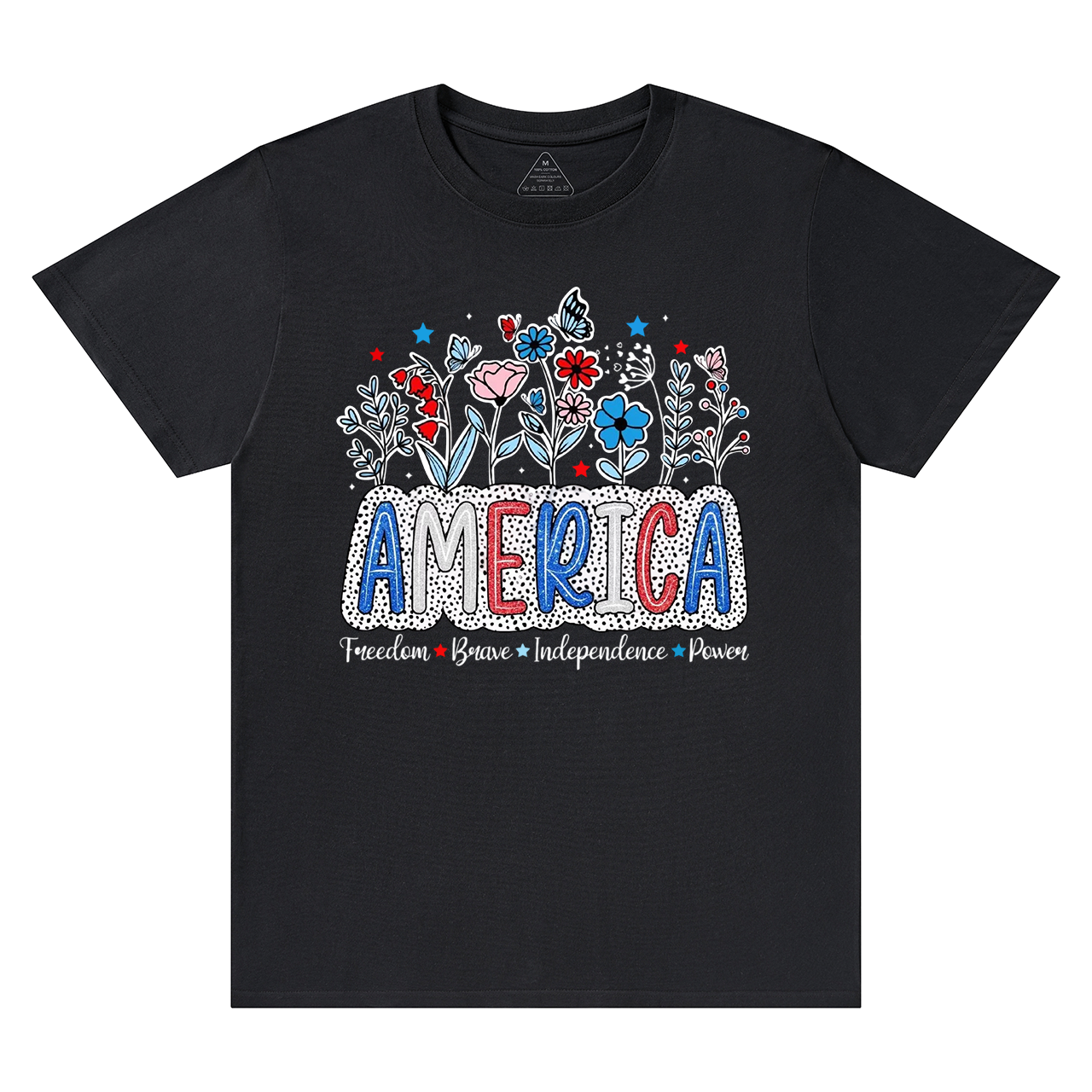 Floral Brushstroke USA Mama T-Shirts