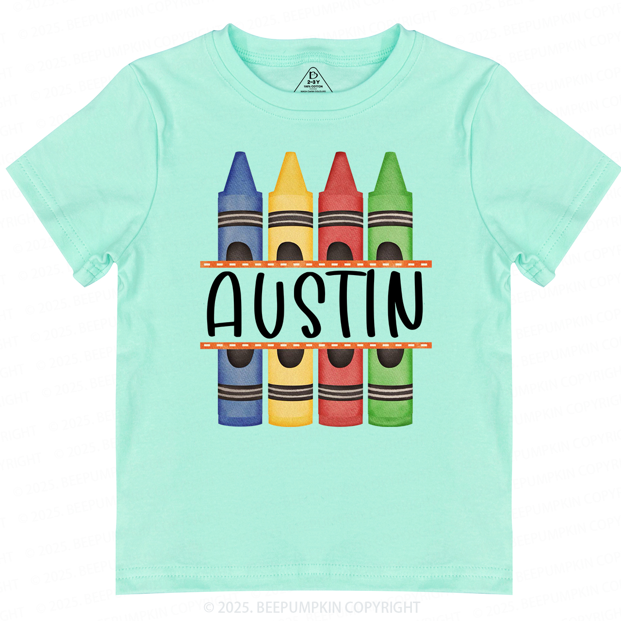 Personalized Crayon Name Back To School Toddler&Kid's Tees Beepumpkin 