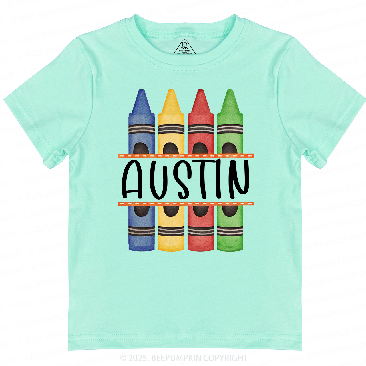 Personalized Crayon Name Back To School Toddler&Kid's Tees Beepumpkin 