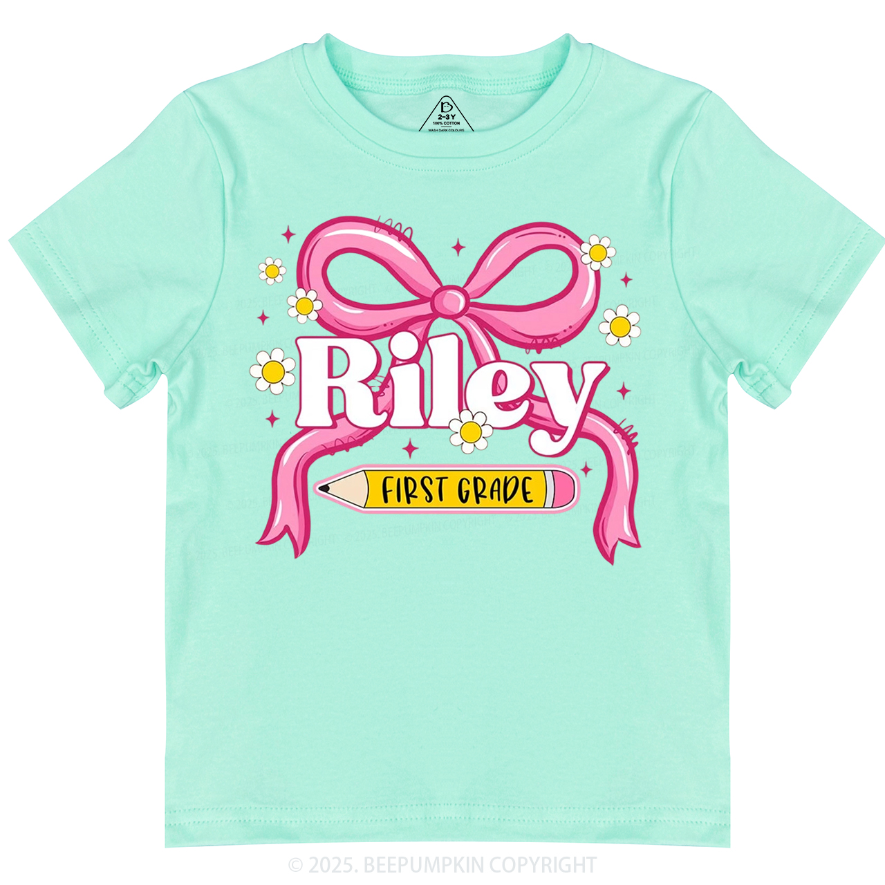 Personalized First Grade Girly Toddler&Kid's Tees Beepumpkin