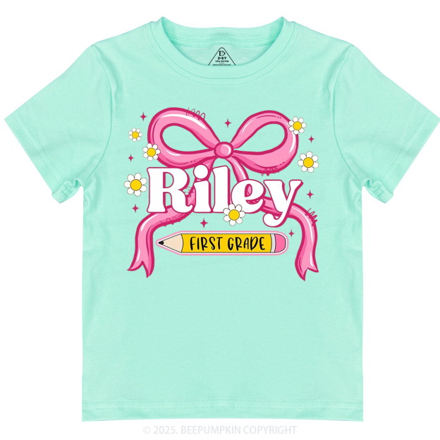 Personalized First Grade Girly Toddler&Kid's Tees Beepumpkin