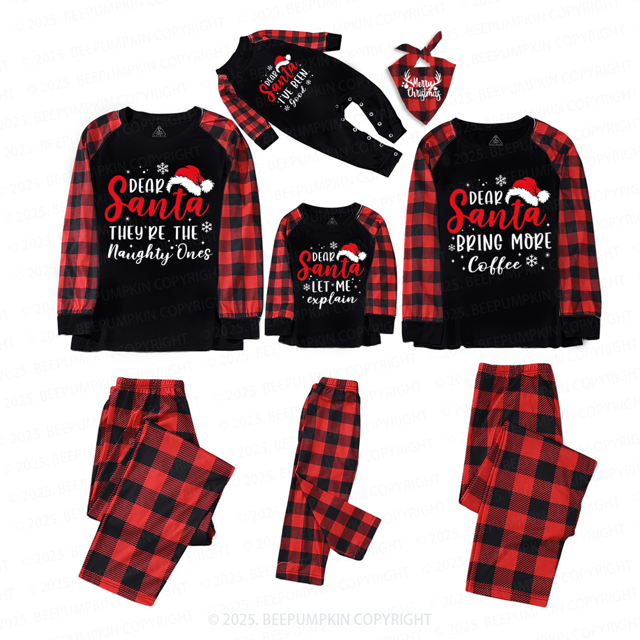 Personalized Dear Santa Group Family Matching Pajamas