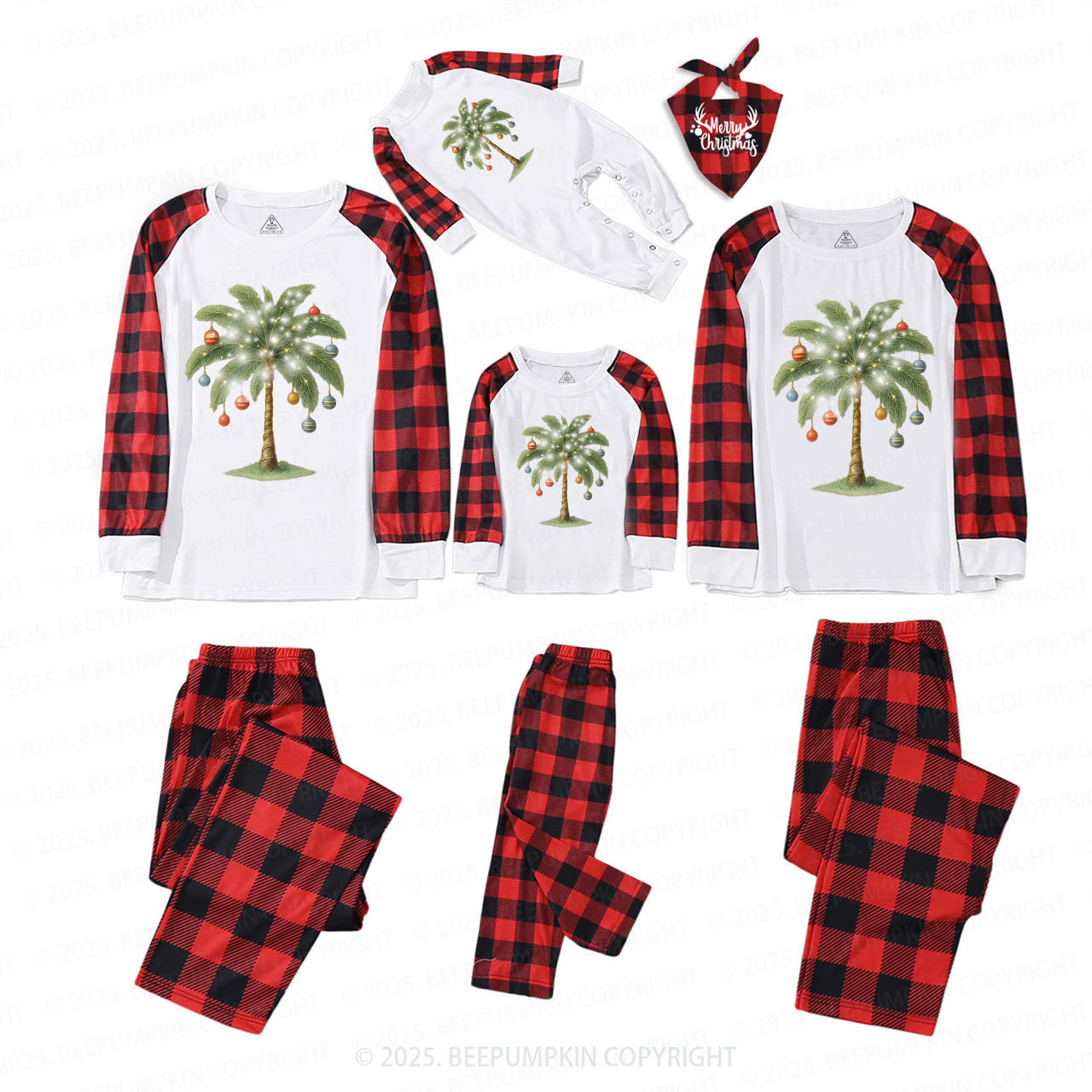 Christmas Palm Tree Family Matching Pajamas
