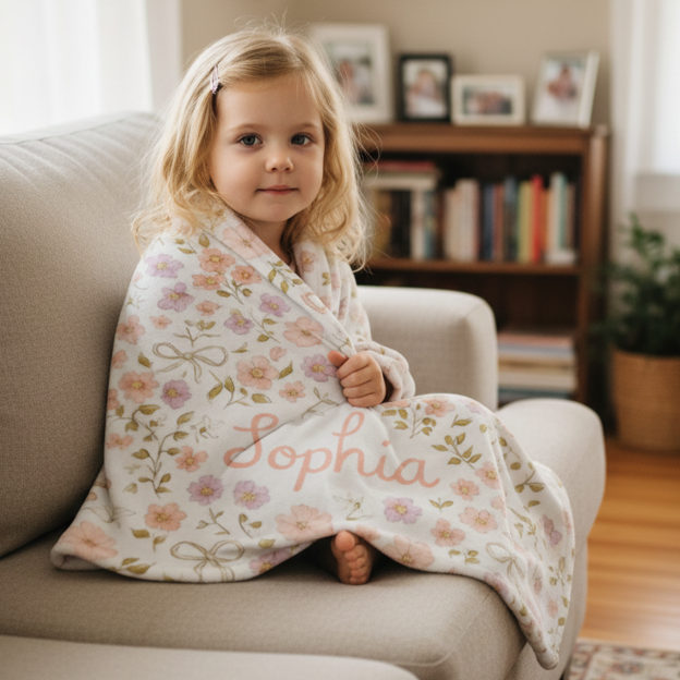 Personalized Blossom Dreams Name Fleece Blanket
