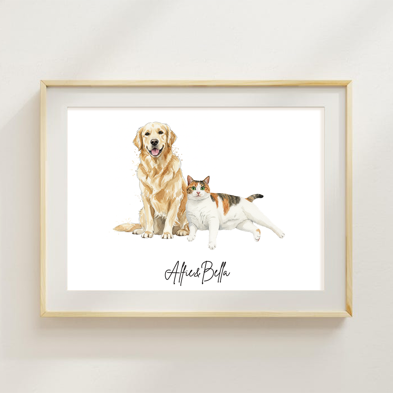 Personalized Watercolor Pet Portrait Digital Nursery Wall Art