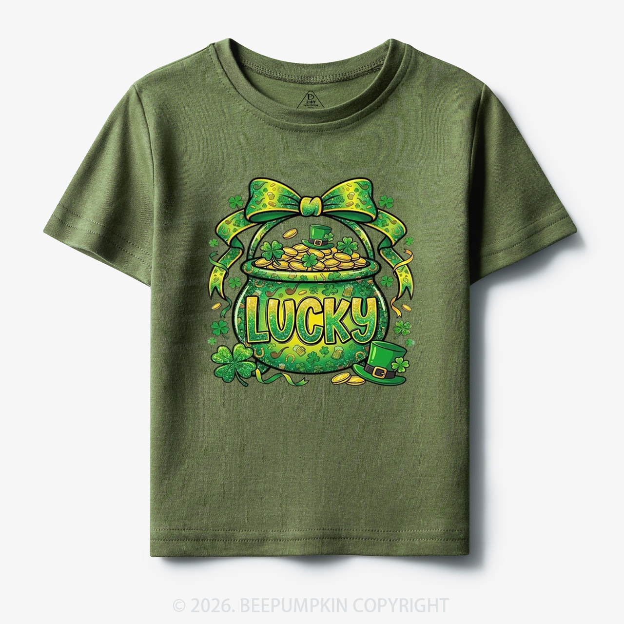 Lucky Shamrock Coquette St. Patrick's Day Toddler&Kid's Tees Beepumpkin