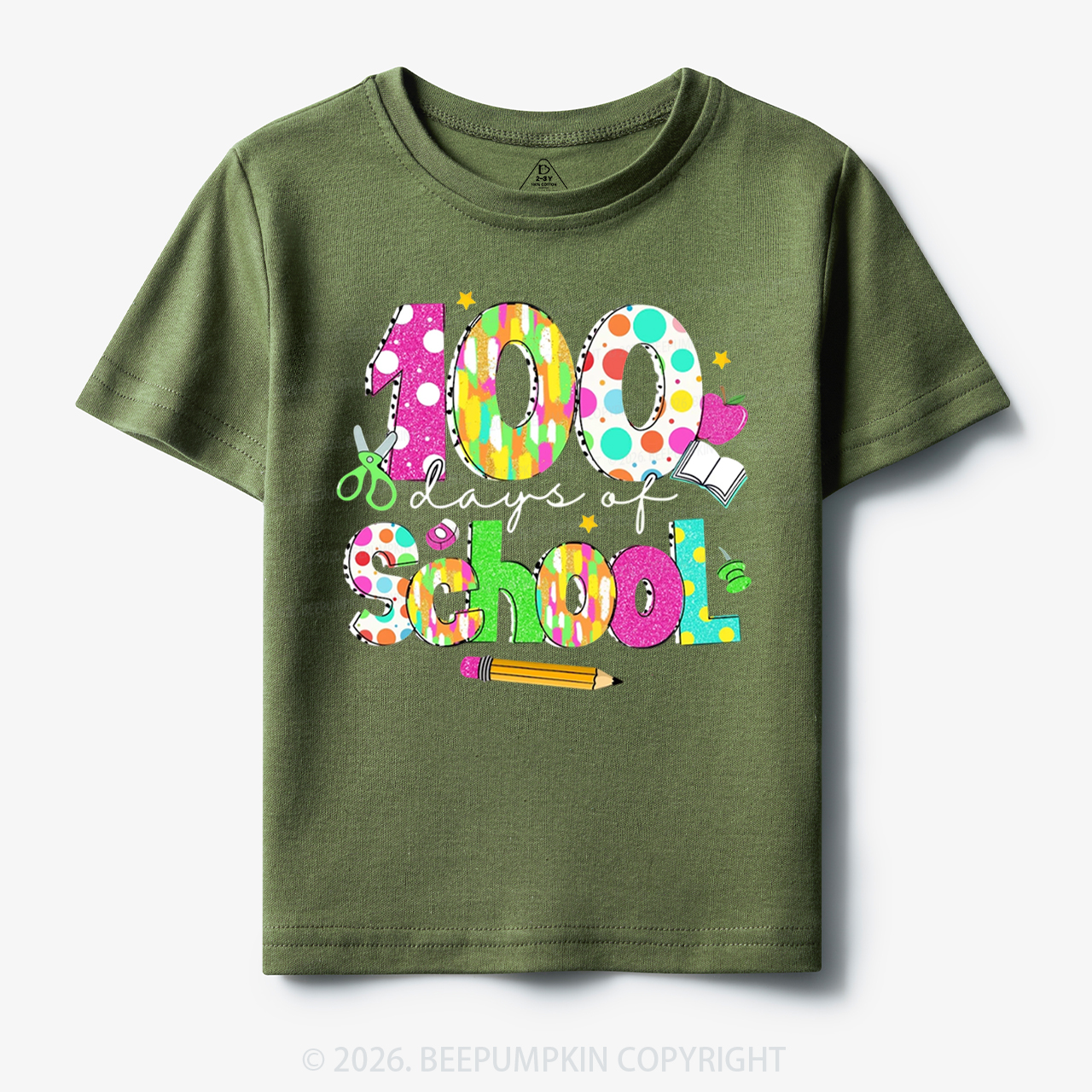 Colorful 100 Days of School Toddler&Kid's Tees