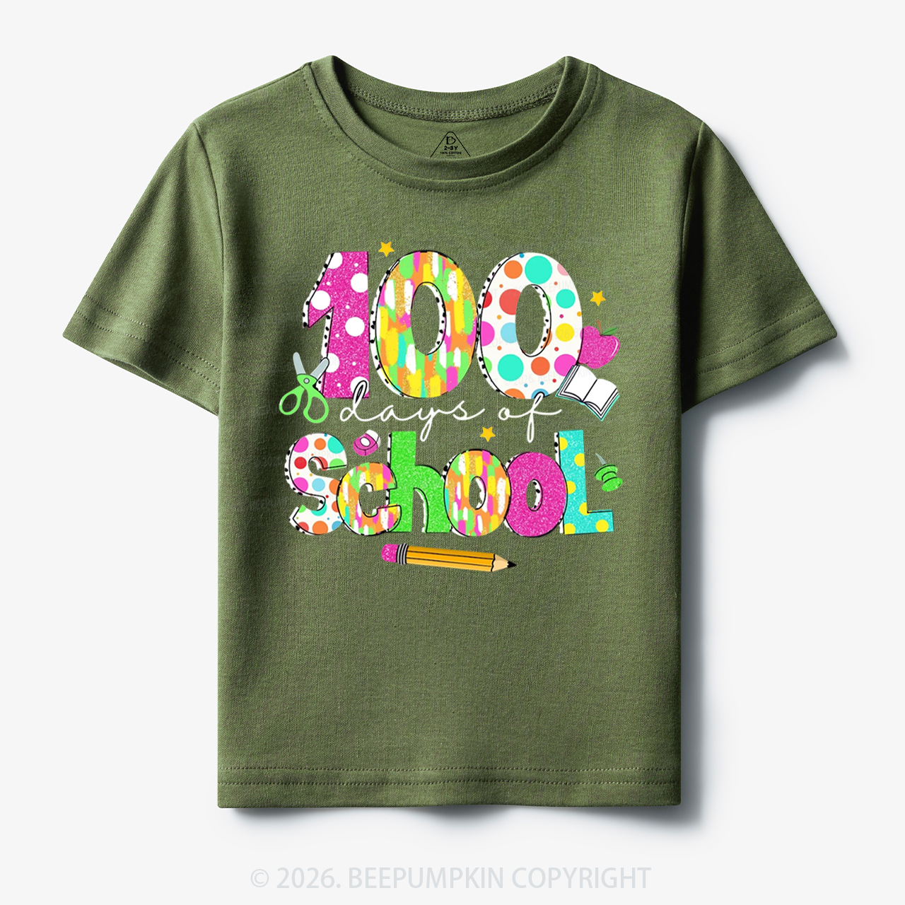 Colorful 100 Days of School Toddler&Kid's Tees