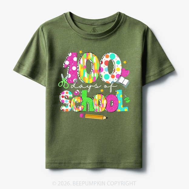 Colorful 100 Days of School Toddler&Kid's Tees