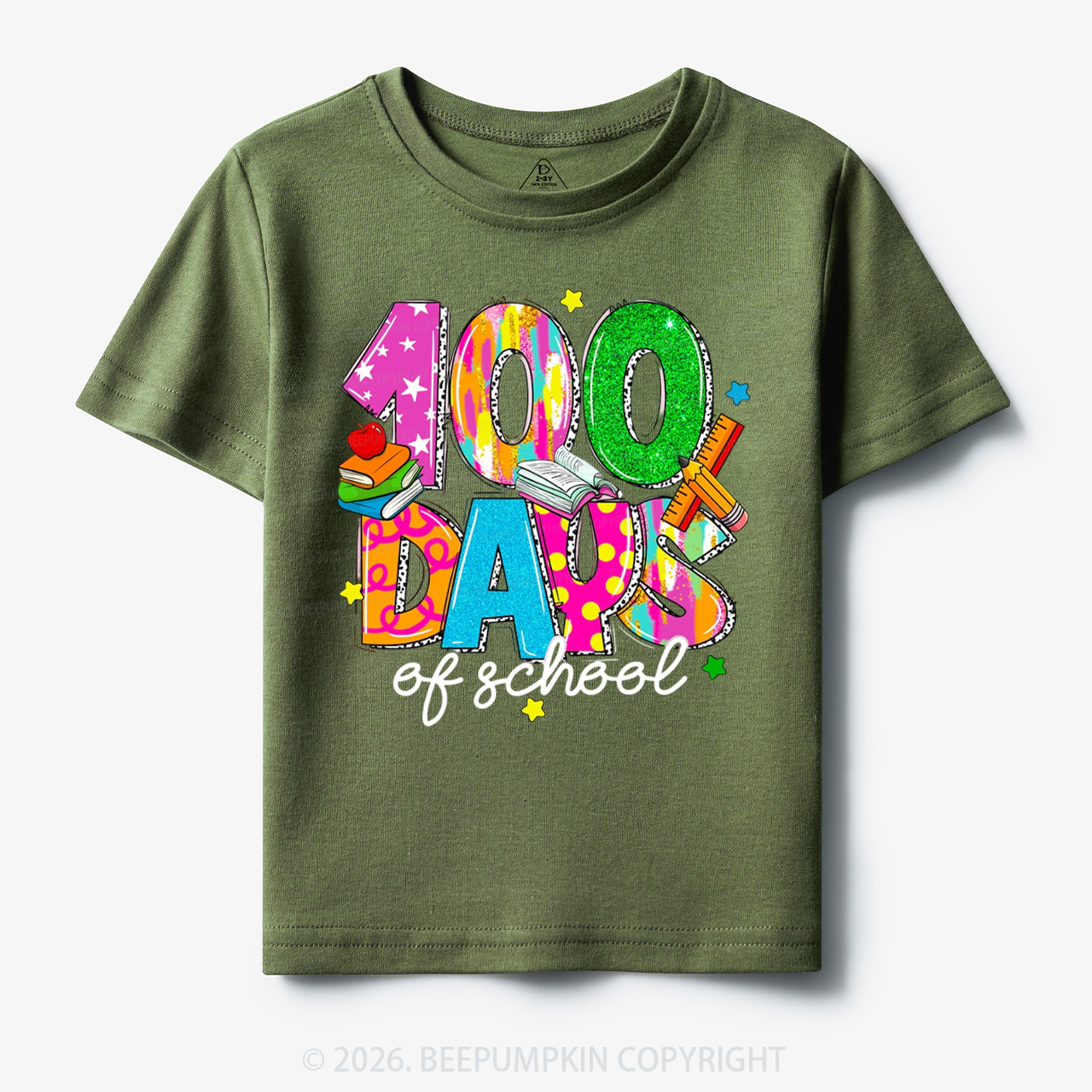 Bright & Fun 100 Days of School Toddler&Kid's Tees