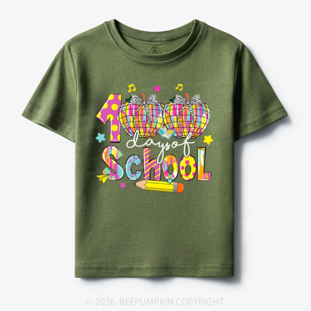 Bow & Plaid 100 Days of School Toddler&Kid's Tees