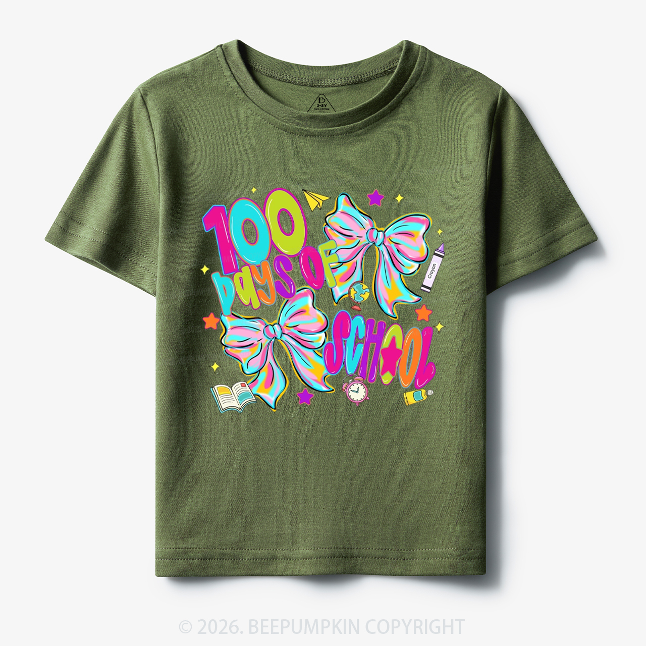 Bow Celebration 100 Days of School Toddler&Kid's Tees