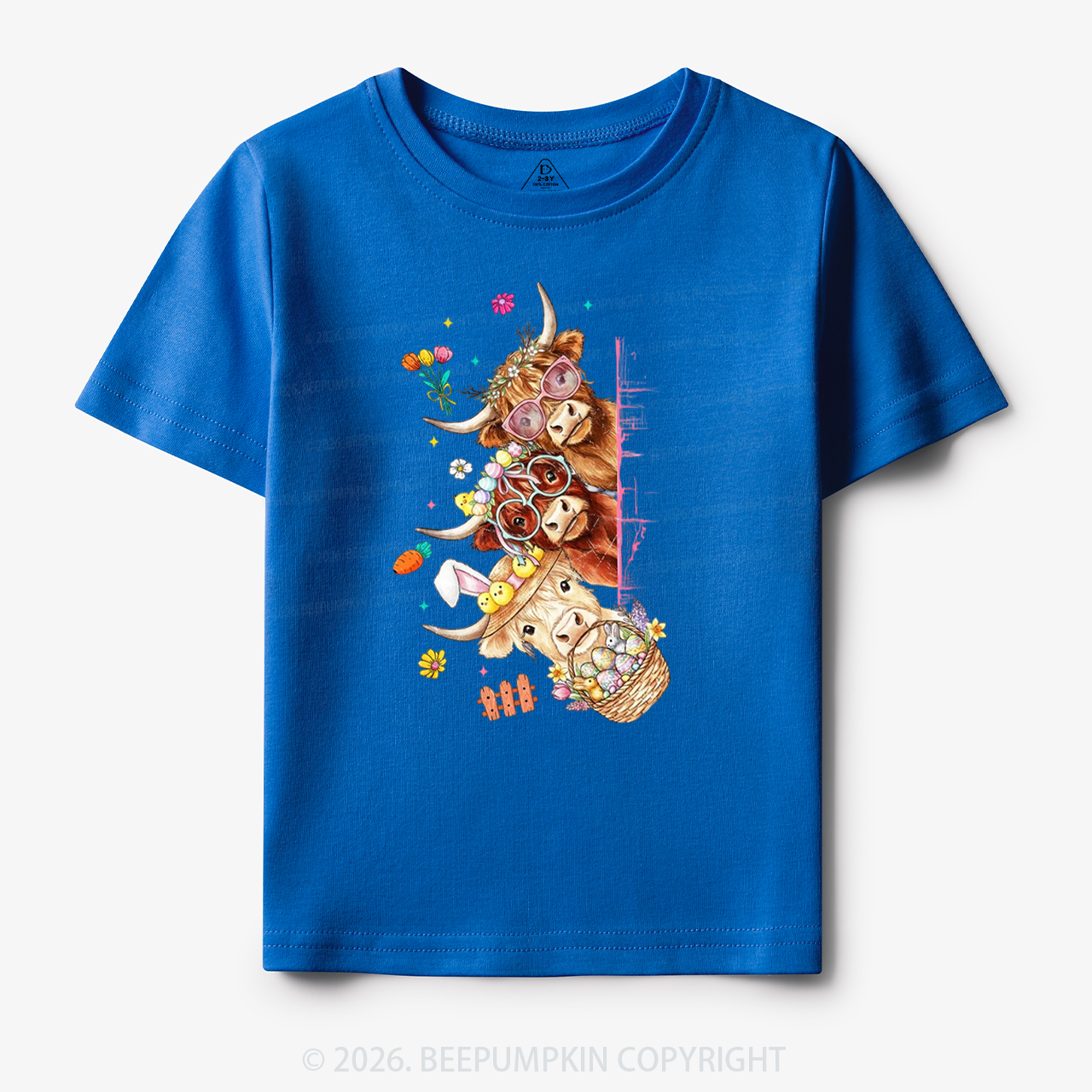 Easter Day Highland Cow&Bunny Toddler&Kid's Tees