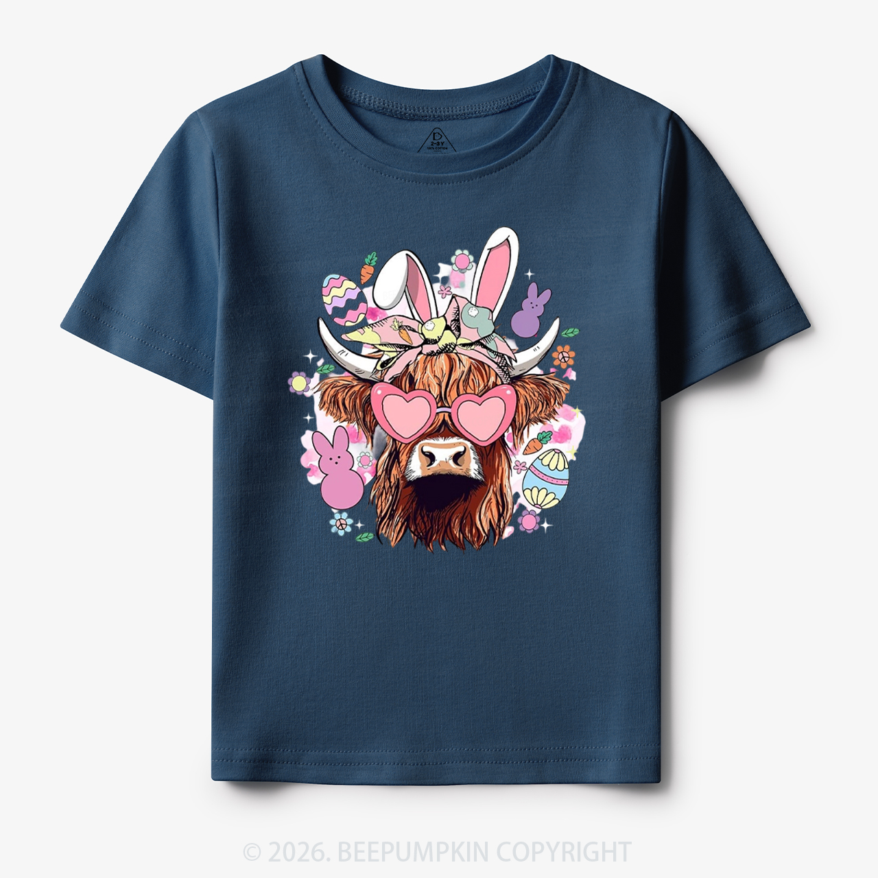 Easter Cute Highland Cow Toddler&Kid's Tees
