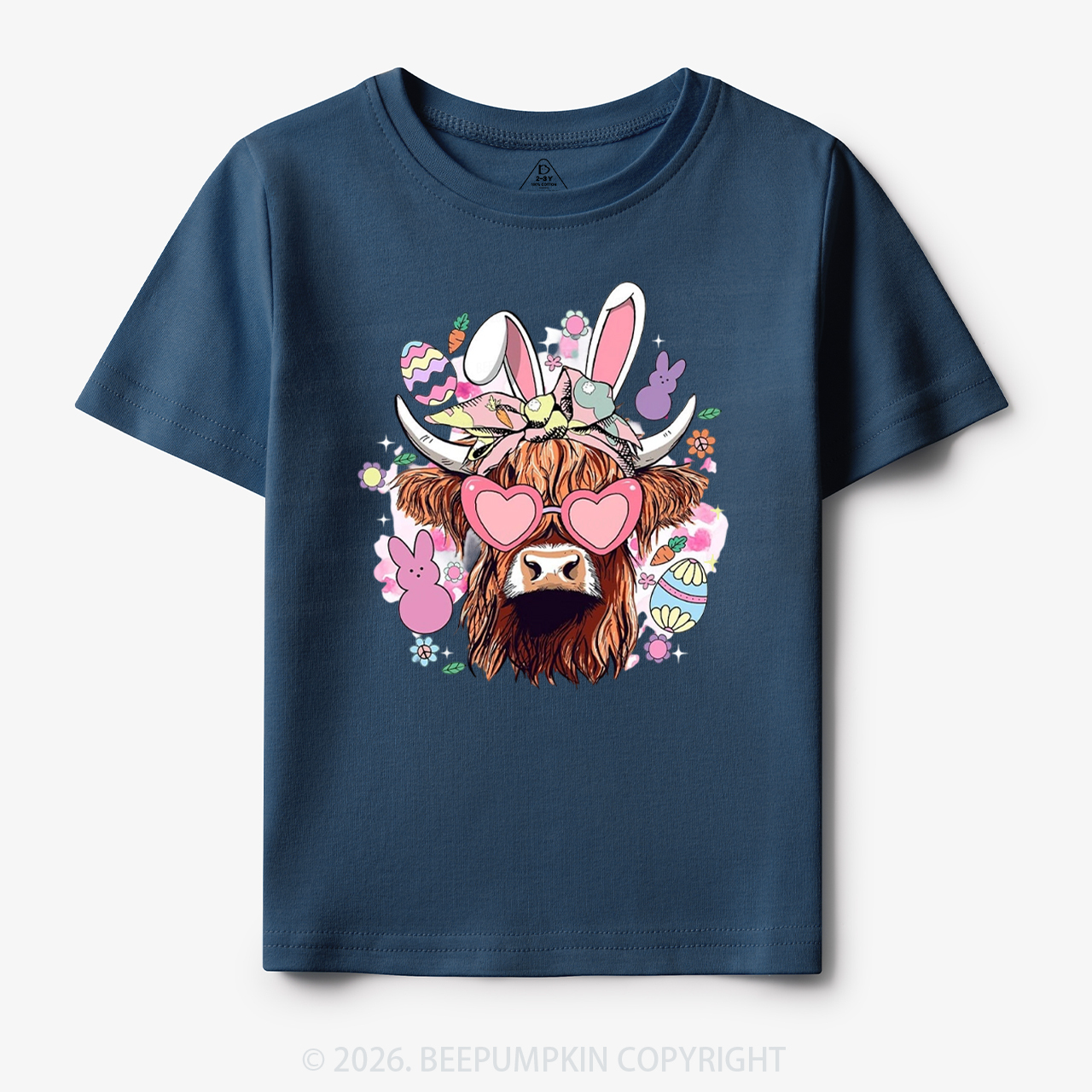 Easter Cute Highland Cow Toddler&Kid's Tees