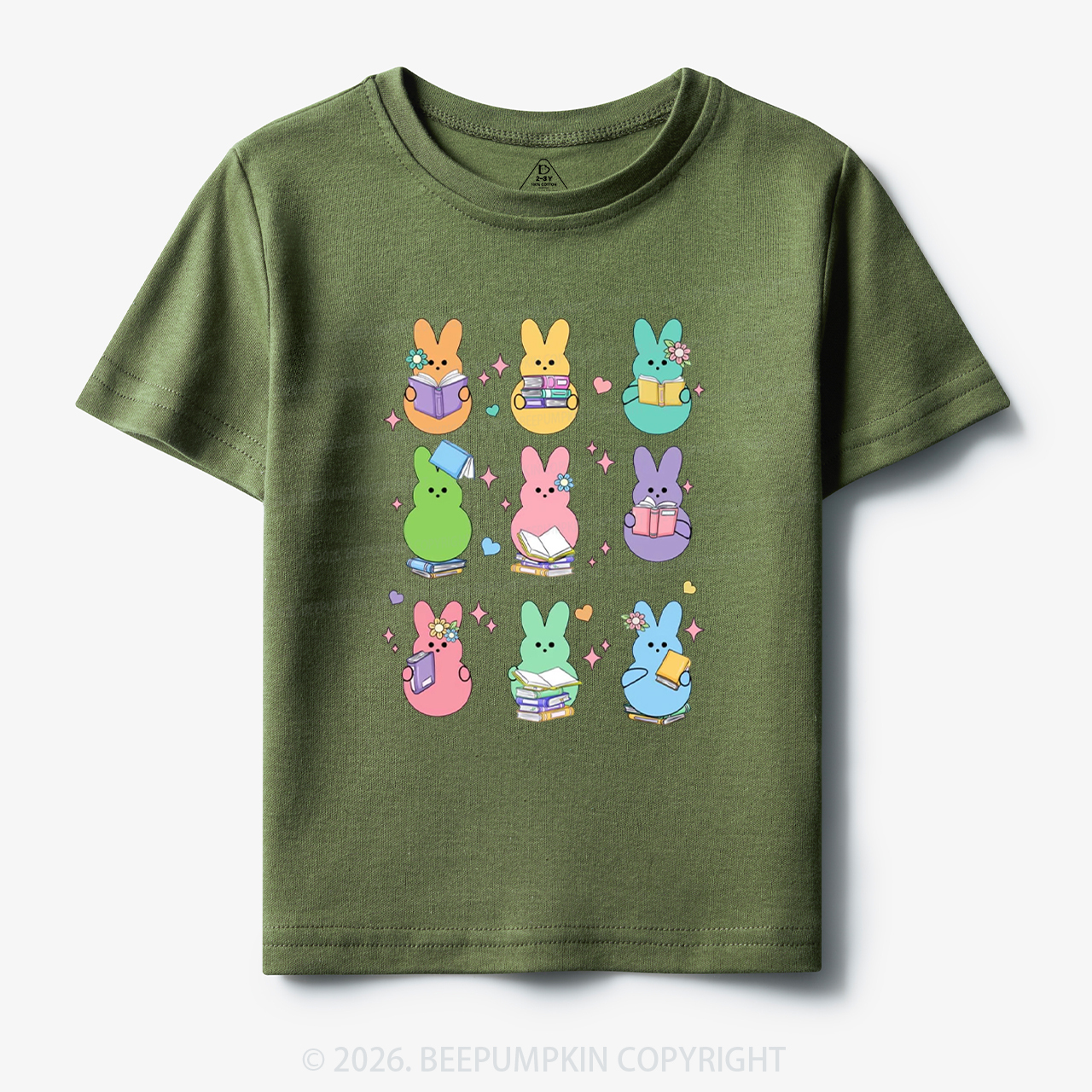 Easter Bunnies Reading Books Toddler&Kid's Tees