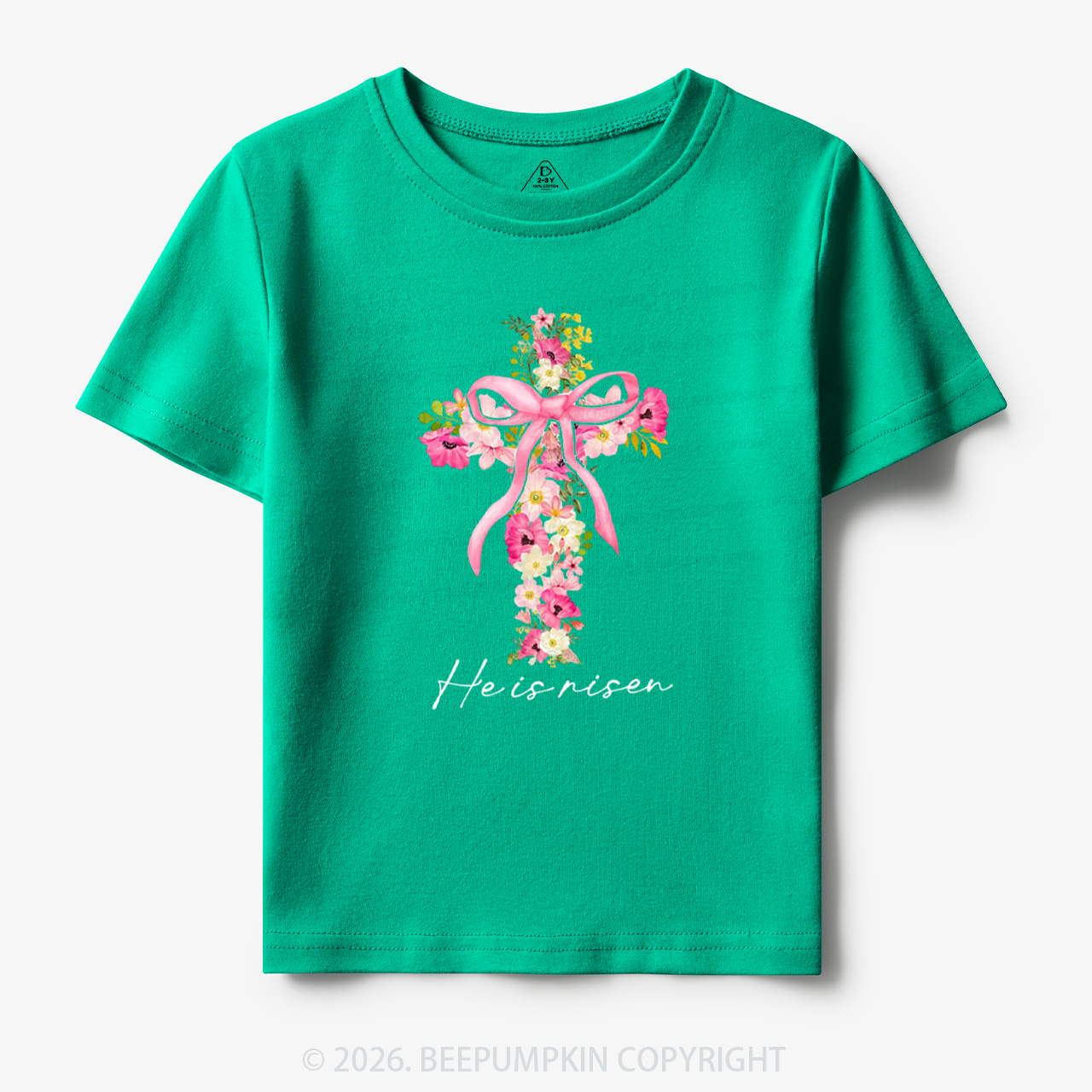 He Is Risen Easter Floral Toddler&Kid's Tees