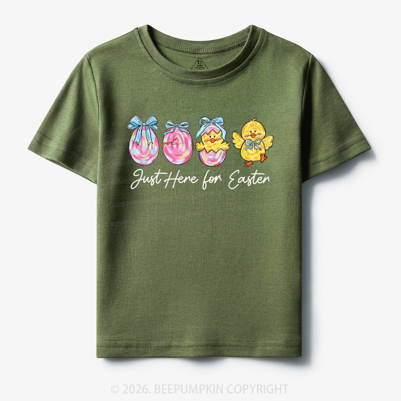 Just Here For Easter Pastel Eggs Coquette Toddler&Kid's Tees