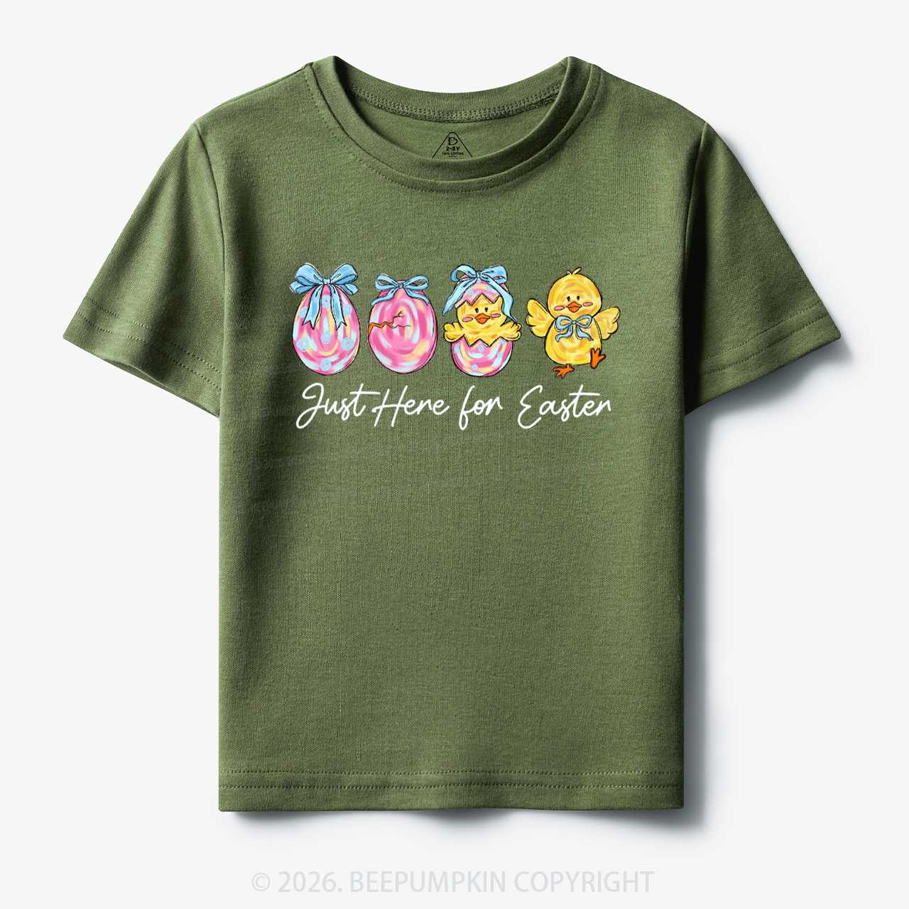Just Here For Easter Pastel Eggs Coquette Toddler&Kid's Tees