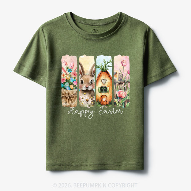 Happy Easter Floral Spring Toddler&Kid's Tees