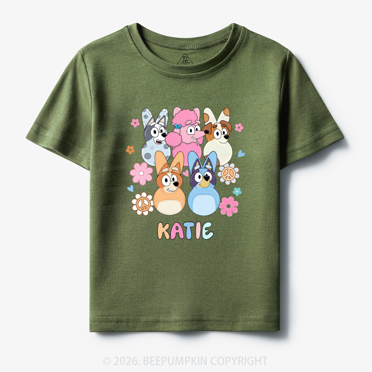 Personalized Cartoon Dog Easter Toddler&Kid's Tees