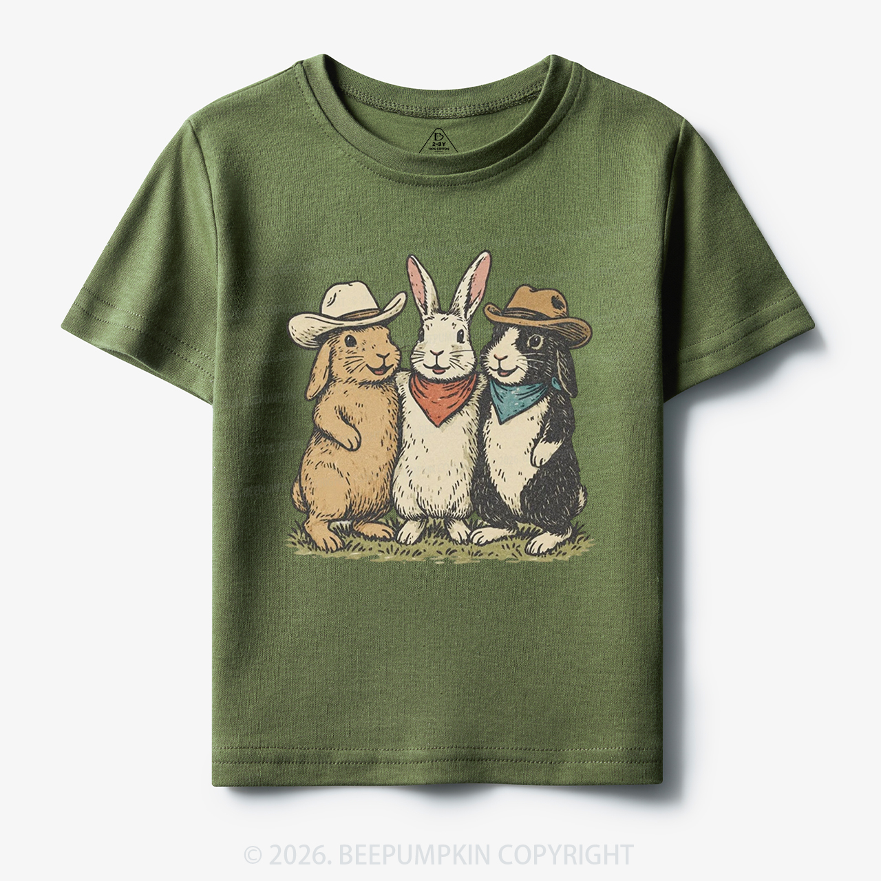 Western Bunnies Easter Toddler&Kid's Tees