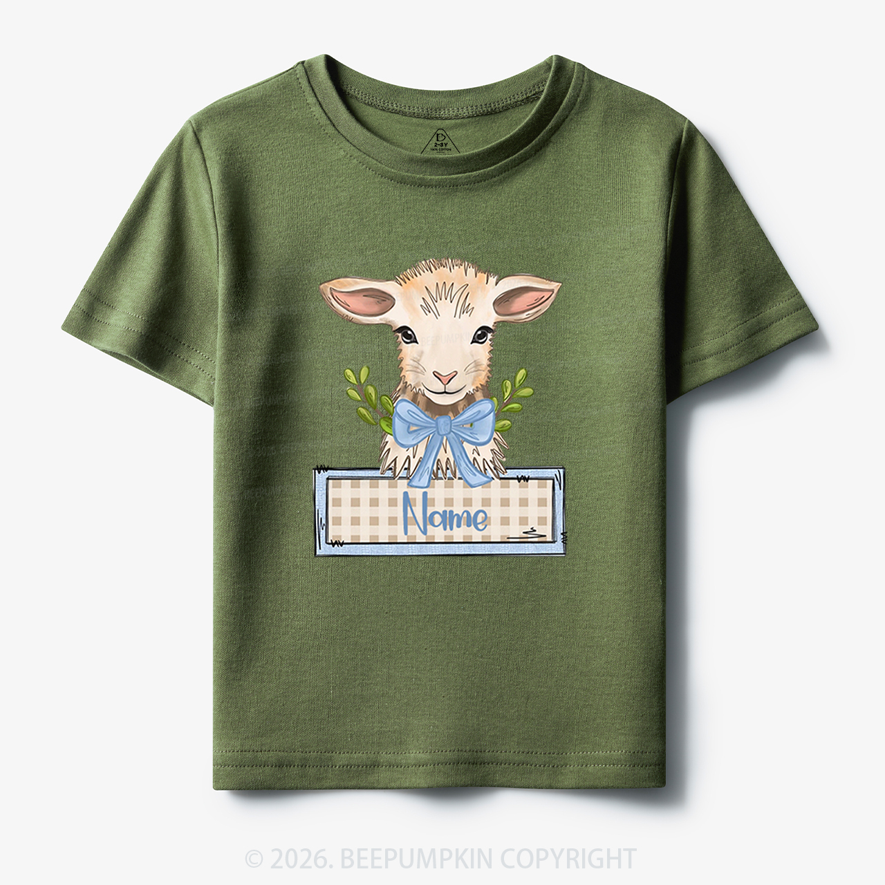 Personalized Baby Lamb With Bow Toddler&Kid's Tees