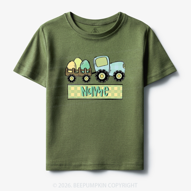 Personalized Name Easter Tractor Toddler&Kid's Tees