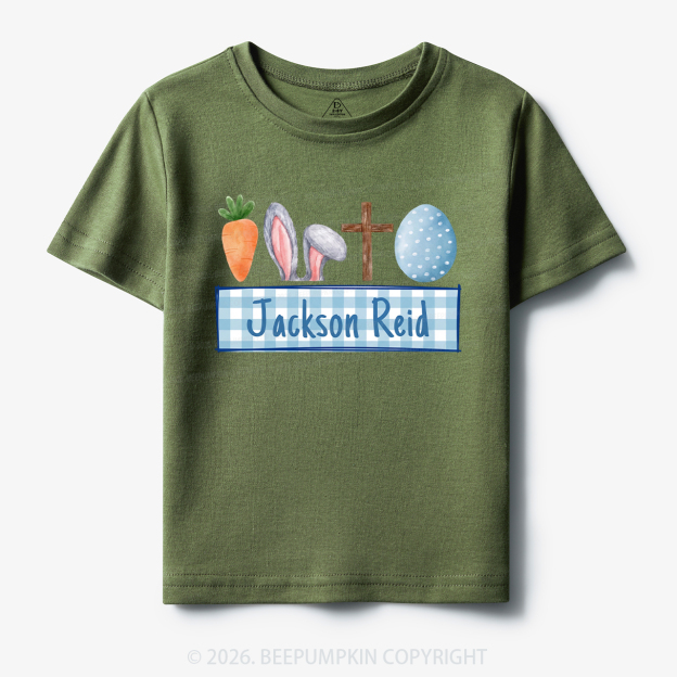Personalized Watercolor Easter Bunny Name Toddler&Kid's Tees