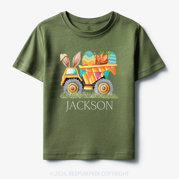 Personalized Name Easter Dump Truck Toddler&Kid's Tees