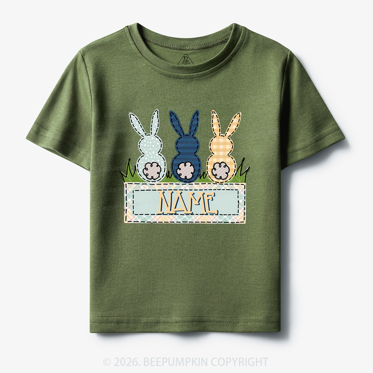 Personalized Name Easter Bunny Trio Toddler&Kid's Tees