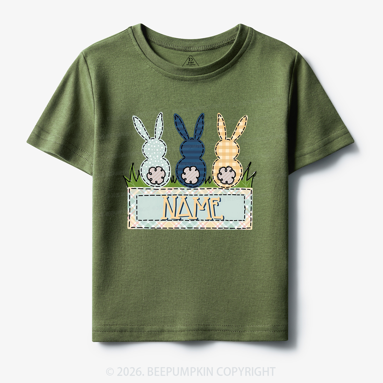 Personalized Name Easter Bunny Trio Toddler&Kid's Tees