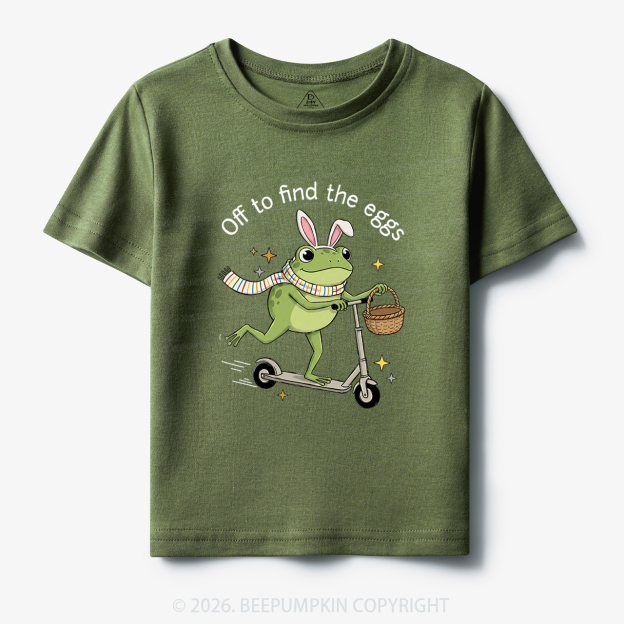 Funny Frog on Scooter Easter Egg Toddler&Kid's Tees 7