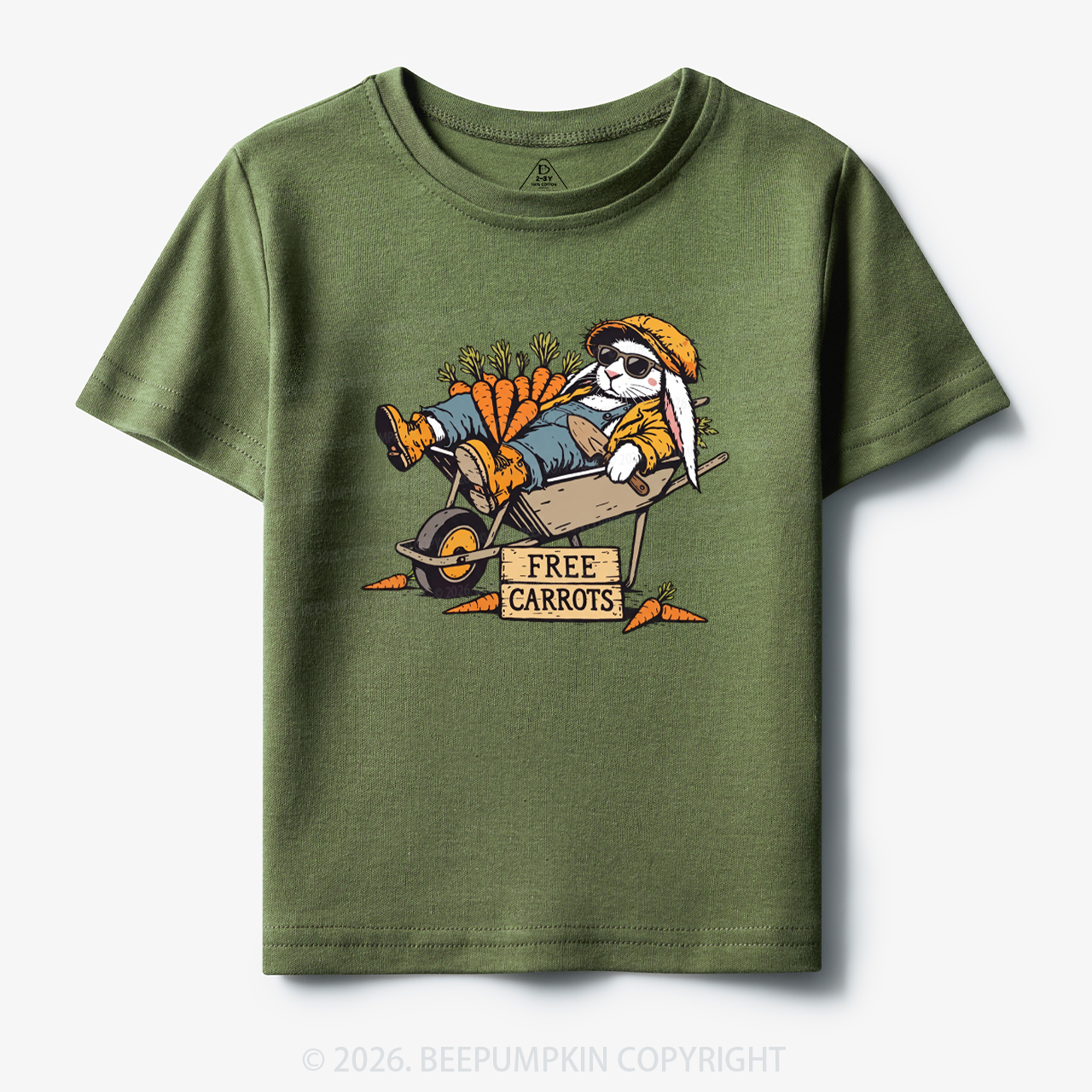 Cool Bunny Free Carrots Easter Toddler&Kid's Tees